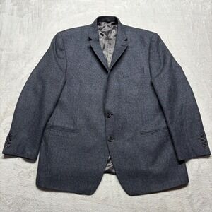 Lauren Ralph Lauren Blazer Mens 46R Sport Coat  Blue Black Herringbone Wool